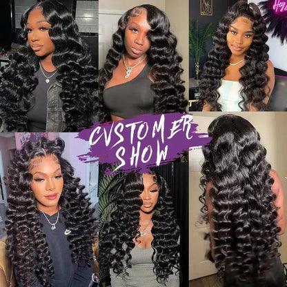 13X6 Deep Wave Frontal Wig 13x4 HD Transparent Lace Frontal Wigs Remy Glueless Deep Curly Lace Front Human Hair Wigs For Women