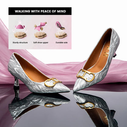 Popular Luxury Brand CHCH Women's Shoes High Heeled Leather Shoes Casual Shoes Medium Height Shoes Banquet Wedding Shoes