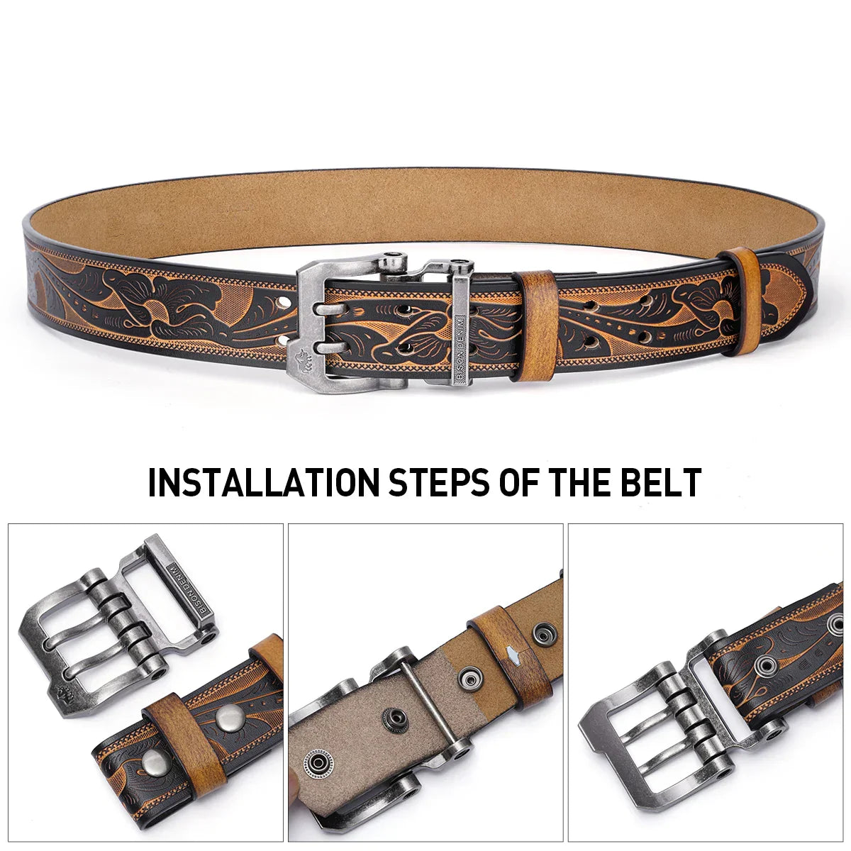 2024 Men Belts Cow Split Genuine Leather Pin Buckle Business Waist Straps Retro Pin Buckle Fancy Male Belt For Jeans