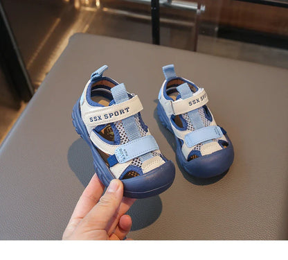 Summer Children Beach Sandals Boys Breathable Mesh Sport Sandals Baby Soft Light Kindergarten Cool Shoes
