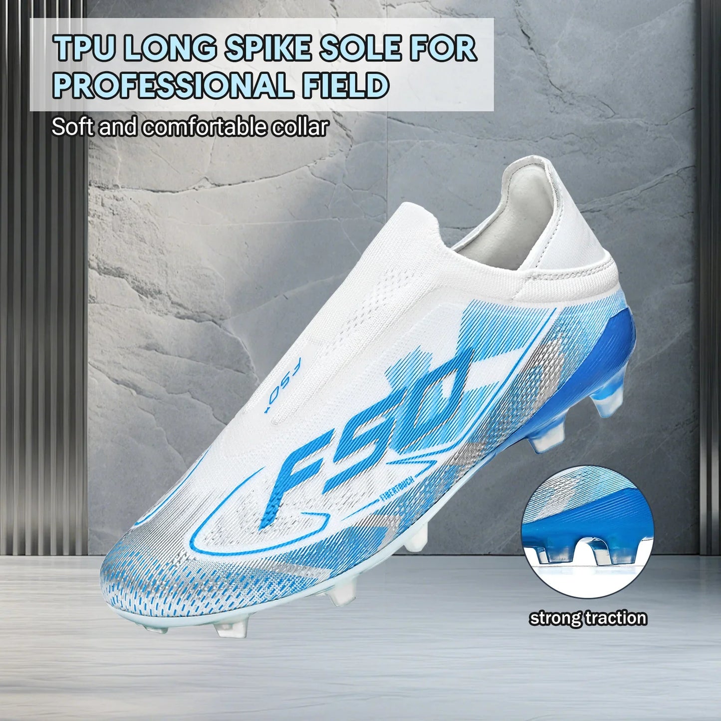 Classic Style AG FG football shoes PU Fabric Ventilated Upper TPU Wearproof Outsole Unisex Kids Outdoor Football Shoes