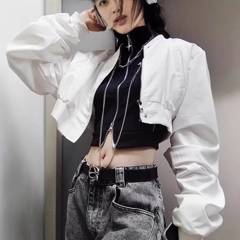 Gothic Style Stitching High Street Style Hot Girl Spaghetti Straps Sleeveless Cardigan Vest Slimming Slim Fit Top for Women INS