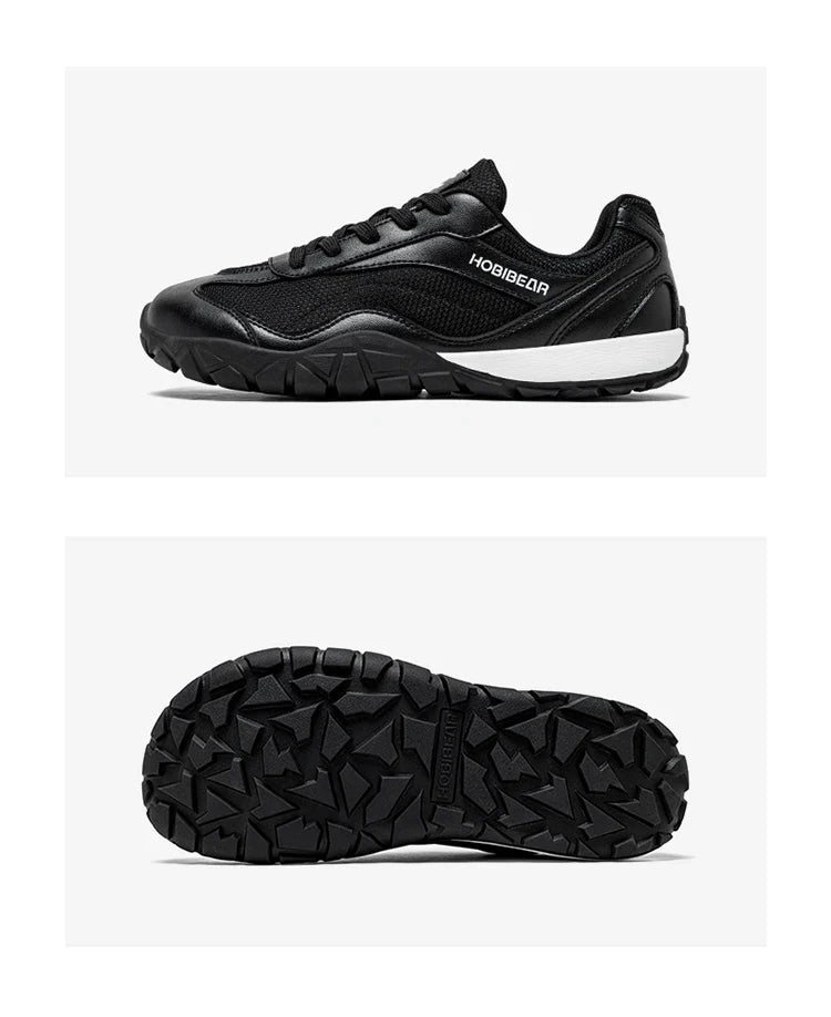 Barefoot Hiking Shoes Unisex Wide Width Trail Running Sneakers Zero Drop Artificial Leather Retro Walking Shoes
