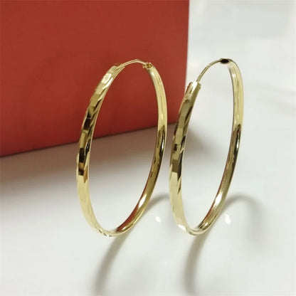 Senlissi - New Fashion 18K Gold Plated Hoop Earrings For Women 925 Sterling Silver Earring Cерьги Kольца Jewelry Girlfriend Gift