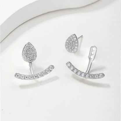2 in 1 Pear Marquise Cut Moissanite Stud Earrings for Women S925 Silver Full Lab Diamond Dainty Pierced Ear Fine Jewelry