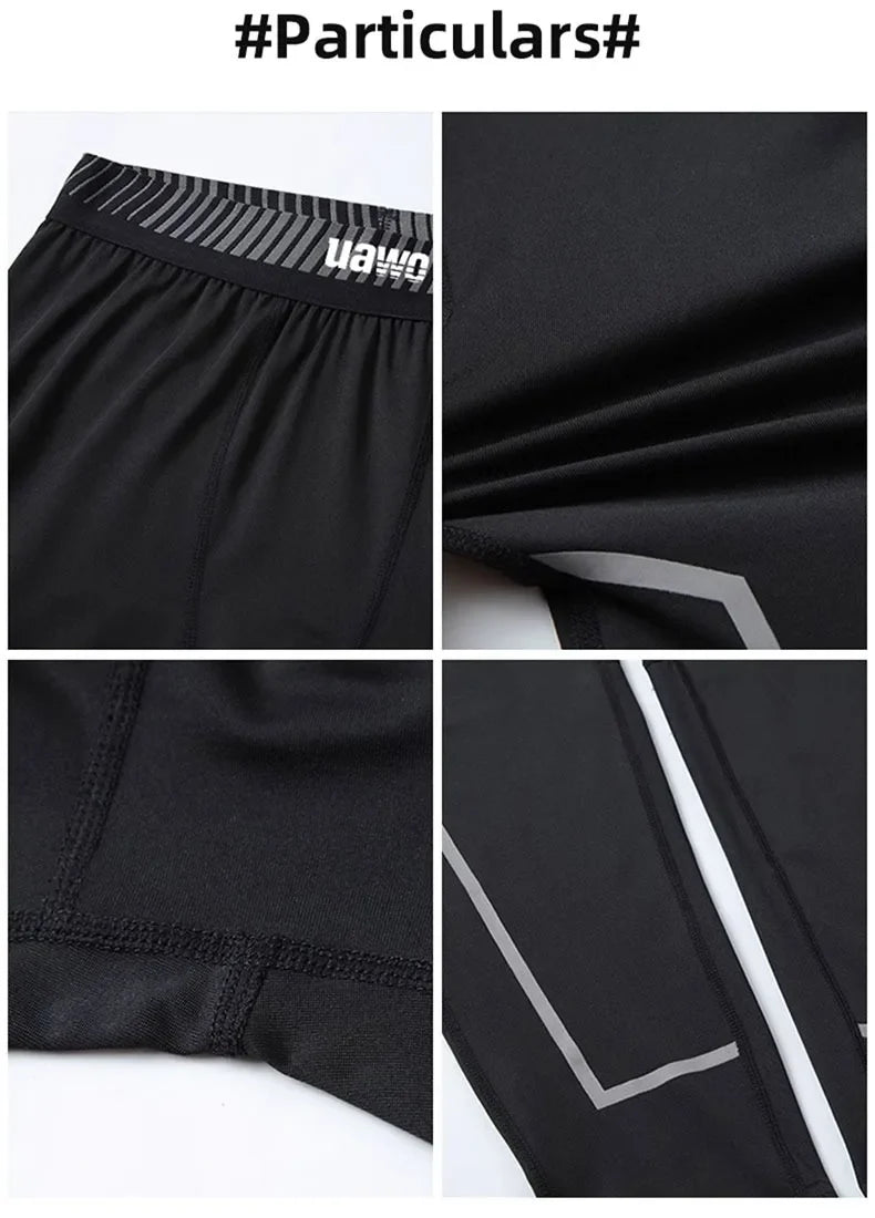 Men Sports Compression Tight Leggings Muscle Training Workout Bottoms Trousers Jogging Dry Yoga Pants Workout Tracksuit
