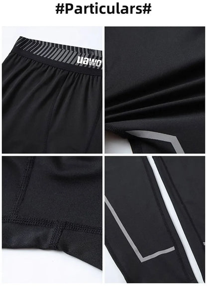 Men Sports Compression Tight Leggings Muscle Training Workout Bottoms Trousers Jogging Dry Yoga Pants Workout Tracksuit