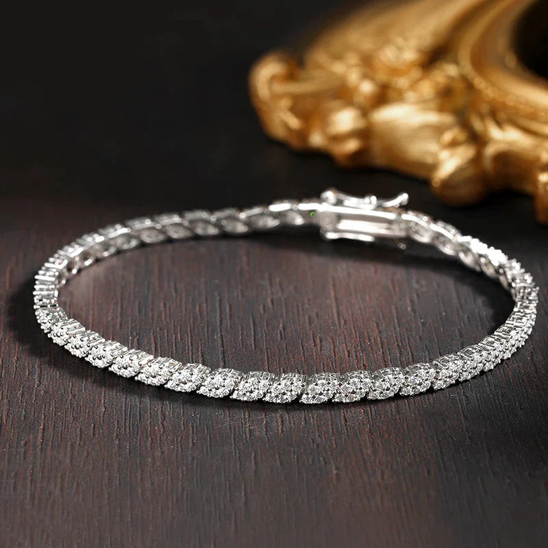 GRA Certified Full Moissanite Tennis Bracelets for Women Men Sparkling S925 Silver Party Wedding Bangles Jewelry Gifts