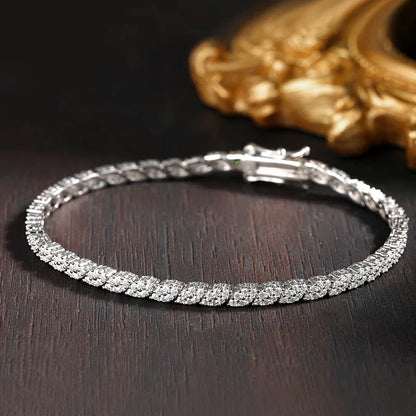 GRA Certified Full Moissanite Tennis Bracelets for Women Men Sparkling S925 Silver Party Wedding Bangles Jewelry Gifts