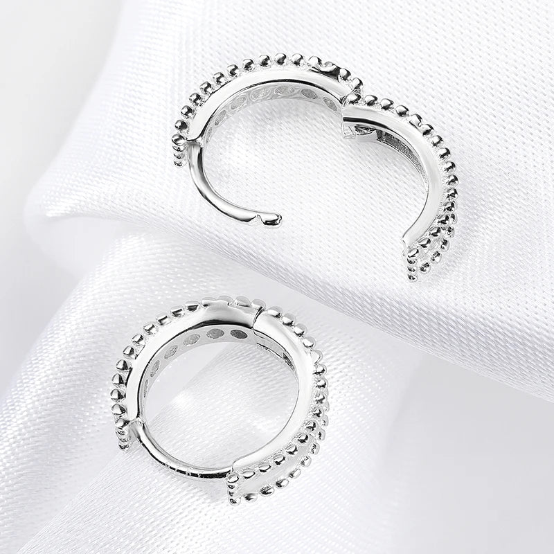 D Color 0.14ct Moissanite Hoop Earring for Women Simulation Diamonds Earring S925 Silver  Wedding Birthday Valentine Gift
