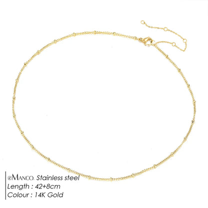 Gold Color Stainless Steel  Chain Choker Necklace Women Chain Necklace Sets for Women gift