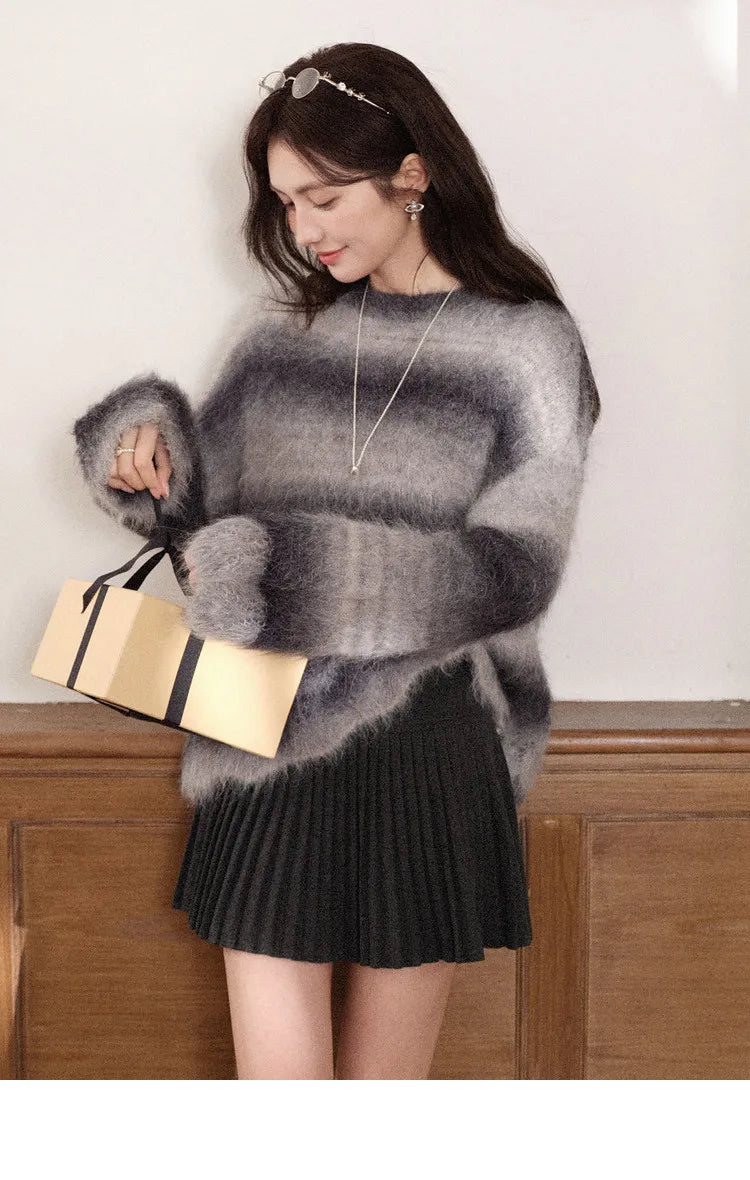 Gray Pleated Mini Skirt 2026 Spring New Elegant Women's Skirts Fashion Holiday Beach Party Female Clothing L60912