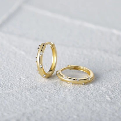 925 Sterling Silver Glossy Hoop Earrings Gold Color Tiny Cartilage Piercing Small Huggie Earring Fine Jewelry Accessories