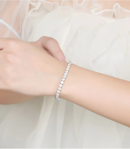 2/2.5/3/4/5mm Full Moissanite Bracelet for Women 100% 925 Sterling Silver Party Fine Jewelry Gift