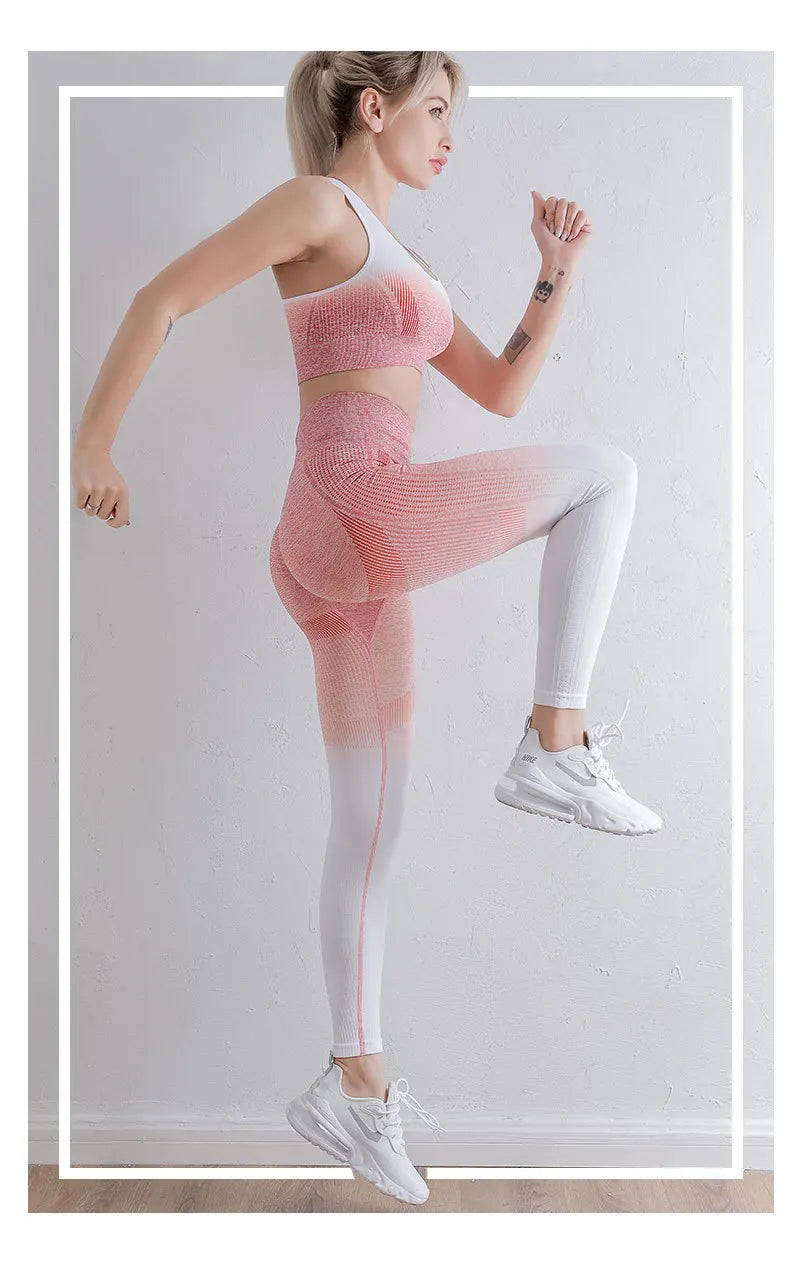 Workout Sets Two Piece Outfits for Women Clothes Gym Yoga Seamles Sports Bra Tank Tops with Legging