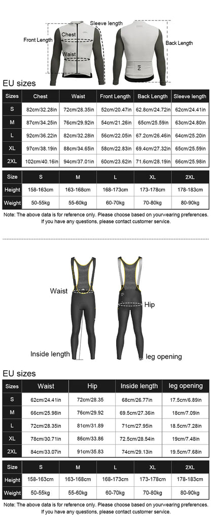 Fleece Men's Cycling Jersey  Winter Cycling Sets Warm Long-sleeved Suit Soad Bike Bicycle Jacket Overalls Riding Suit