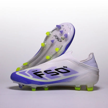 Pro Without-lace F50 Mens Soccer Shoes Boys Training Non-Slip Turf Soccer Cleats TF/FG Football Sneakers Chuteira Campo 35-45