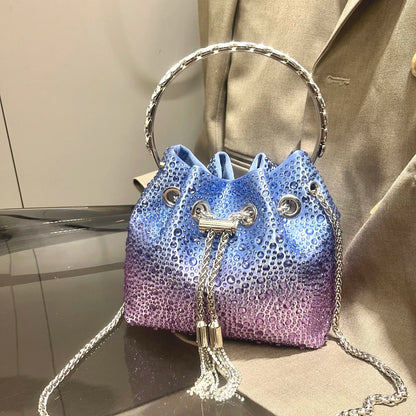 Handle Rhinestones Evening clutch Bag Purses and handbag luxury Designer shoulder bag Shiny Crystal Clutch purse bucket bag