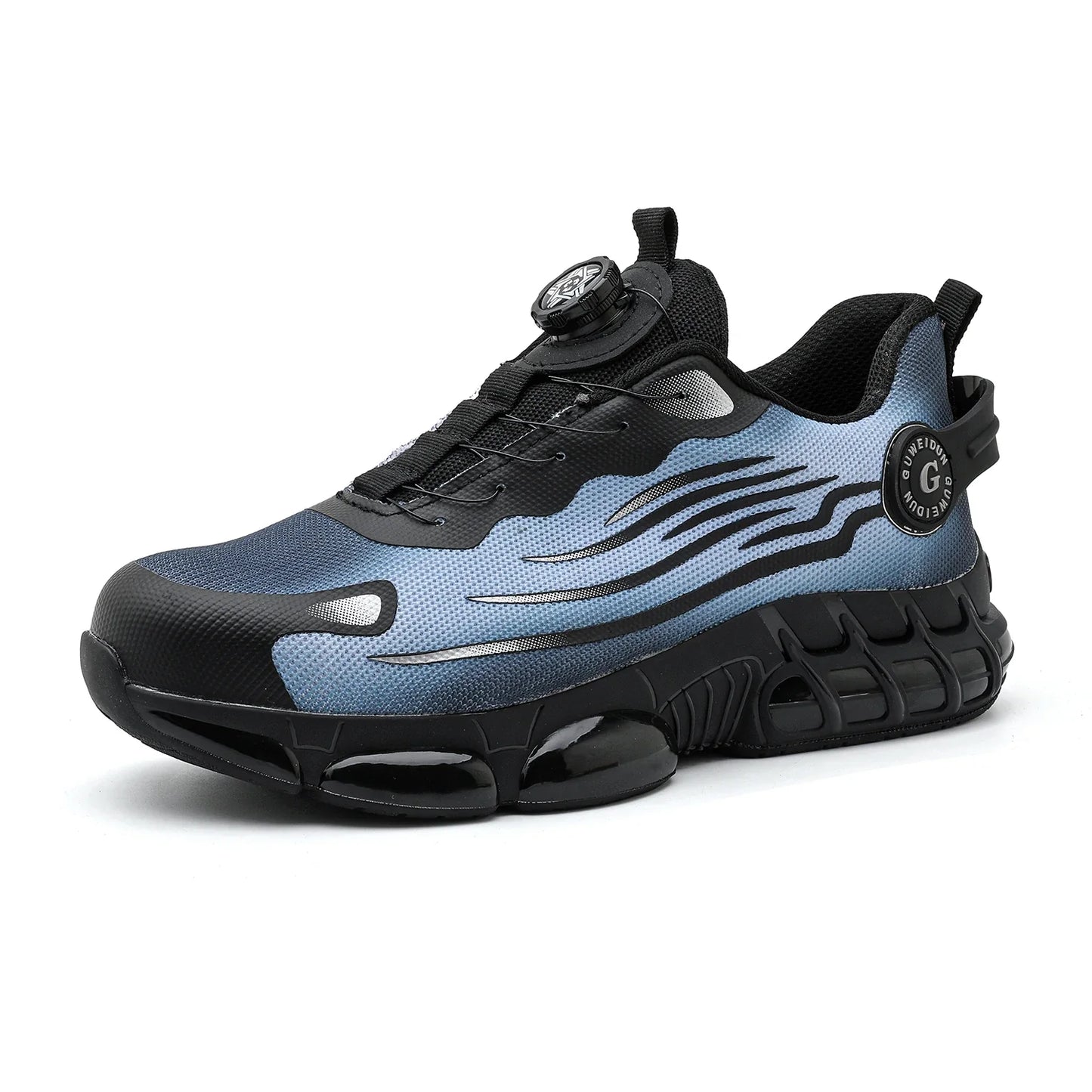 Big Size Men and Women Rotary Buckle Work Safety Shoes Men Air Soft Sole Lightweight Sneakers Protective Fashion Work Shoes