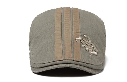 Men Beret Fashion Embroidery Flat Cap Summer Visor For Male