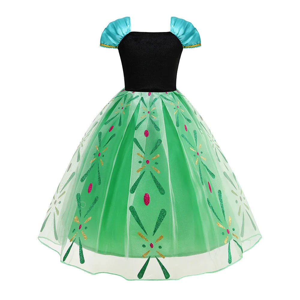 Girl Princess Dress Halloween 2026 Cosplay Party Costume Snow Queen Princess Clothes Children Outfit