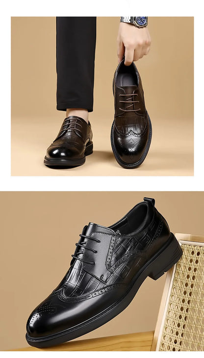 Men Business Dress Leather Shoes Wedding Cowhide Casual Leather Shoes Men Shoes