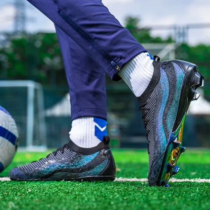 Men's Sports Football Shoes Fg/Ag Long Nail Adult Artificial Grassland Durable Training Specific Shoes High-Tops Non Slip Shoes