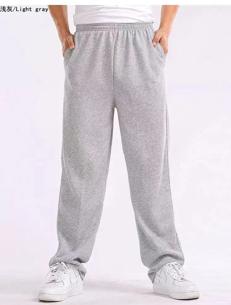 Hot sell Men's Solid Color Blend Sports Pants Elastic Waist Casual Loose Jogging Trousers for Daily Wear And Running