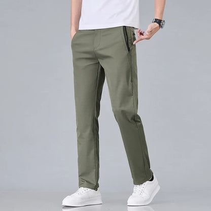Fashion New in Men's Casual Pants Straight Slim Thin Korean Breathable Comfortable Brand Male Clothing Summer Trousers