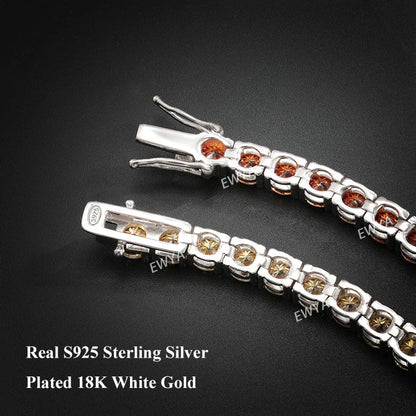 Full 3/4/5/6.5MM D Color Blue Green White Moissanite Tennis Bracelet for Men Women S925 Silver All Diamond Link Bracelets