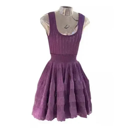 High-end New Short Dress Women's Summer French Style Exquisite Design Sense Niche Sleeveless Vest Stitching Dress 2024
