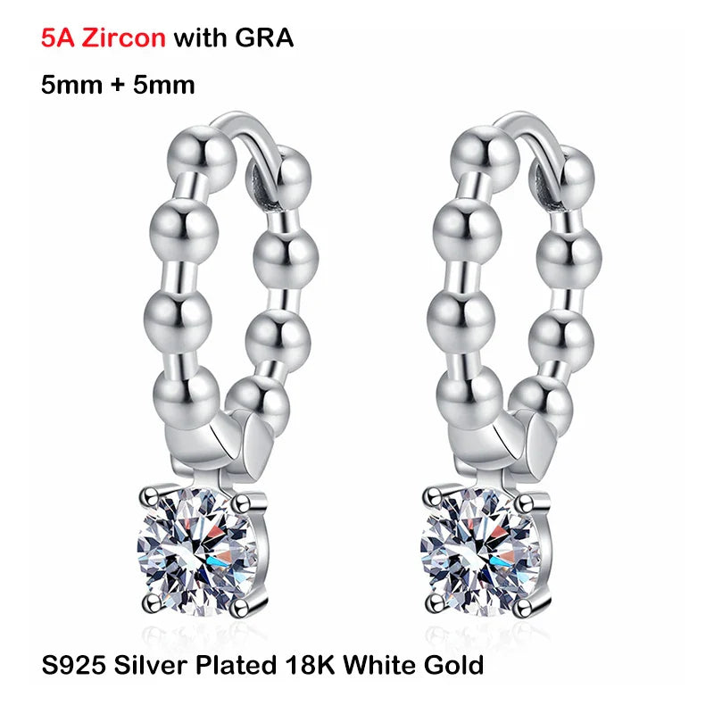 Real 0.5CT 5mm D Color Moissanite Drop Earrings for Women S925 Silver Plated PT950 Pass Diamond Test Earring Fine Jewelry