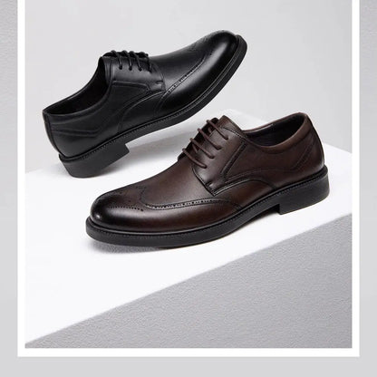 Golden Camel Men's Derby Shoes 2026 Business Casual Soft Sole Leather Shoes Brand Design Soft Soles Non-slip Velvet Warm Loafers