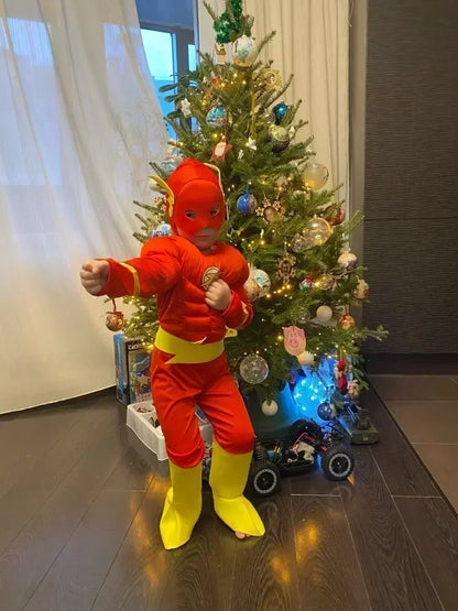 Children's Full Body Jumping Set Muscle Children's Set 2024 New Halloween Superhero Flash Role Playing Costume