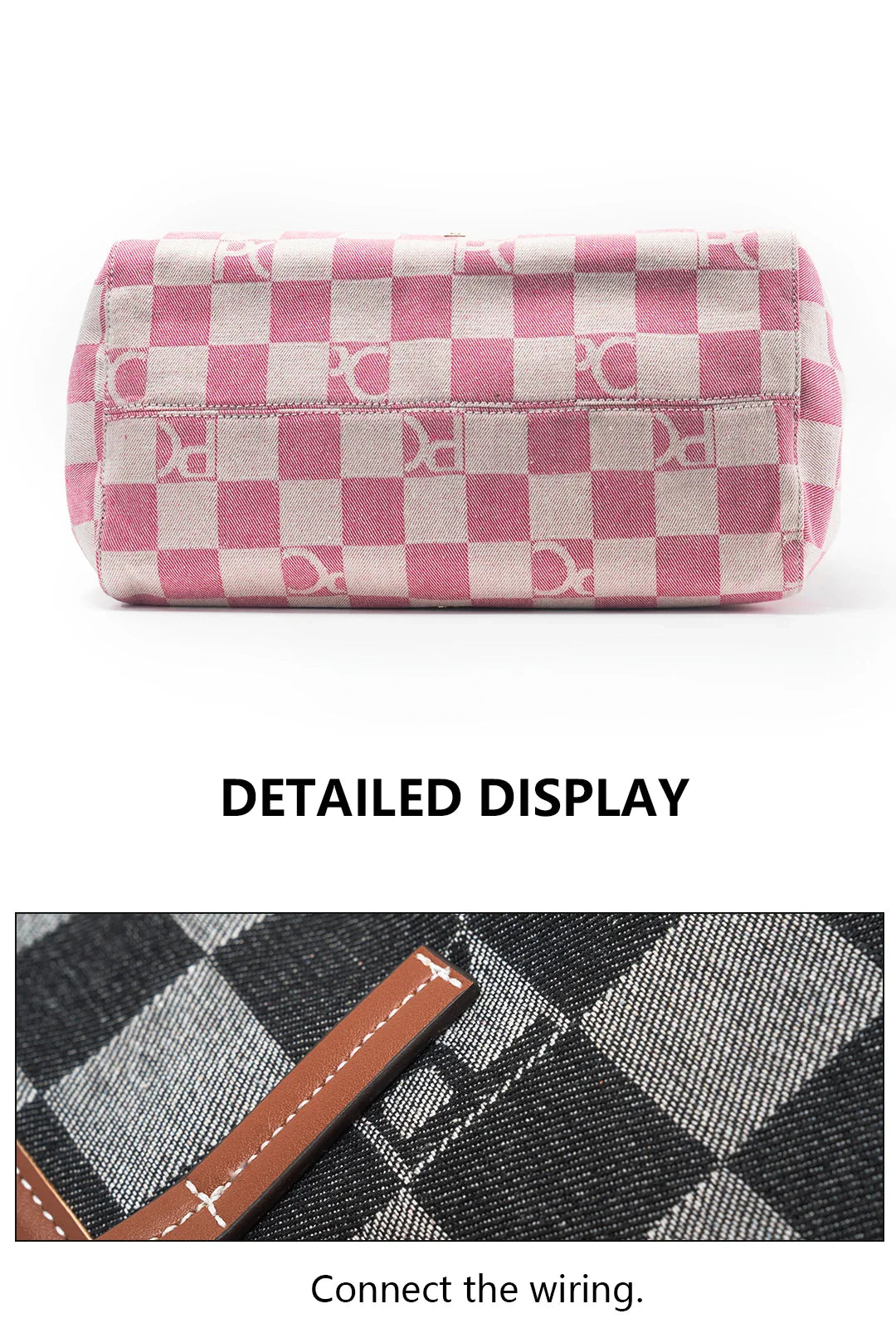 PG Women Shoulder Bag Retro Chessboard Design High End Versatile, Large Capacity Daily Travel Simple Practical Atmospheric Items