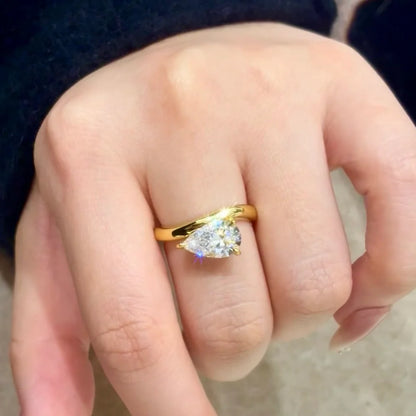 7*11MM 3Carat D Color Water Drop Moissanite Rings 18K Gold 100% 925 Sterling Silver Top Quality For Women Wedding Gifts