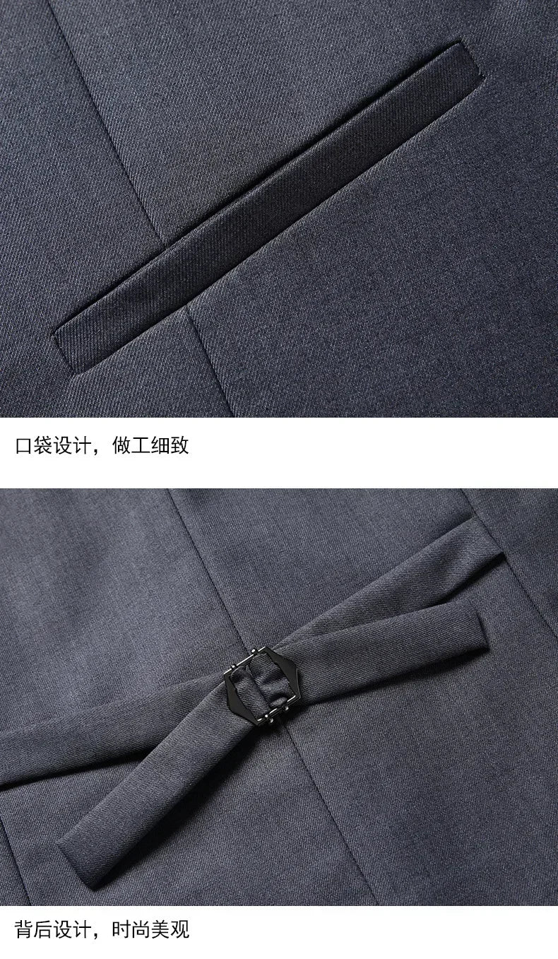 Suit  Outdoor Gentleman Solid-color Men's Fashionable Formal Business Wedding Hosting Banquets Casual and Fitted Gentle Suit