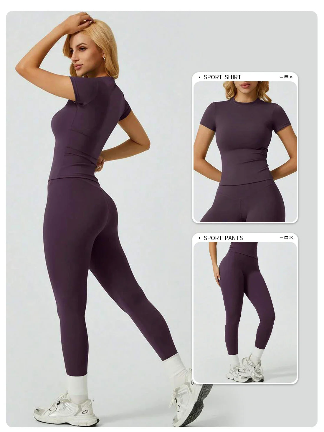 2 Piece Yoga Set Women Short Sleeve Top High Waist Leggings Gym Workout Clothing Tummy Control Fitness Sportswear Activewear Sui