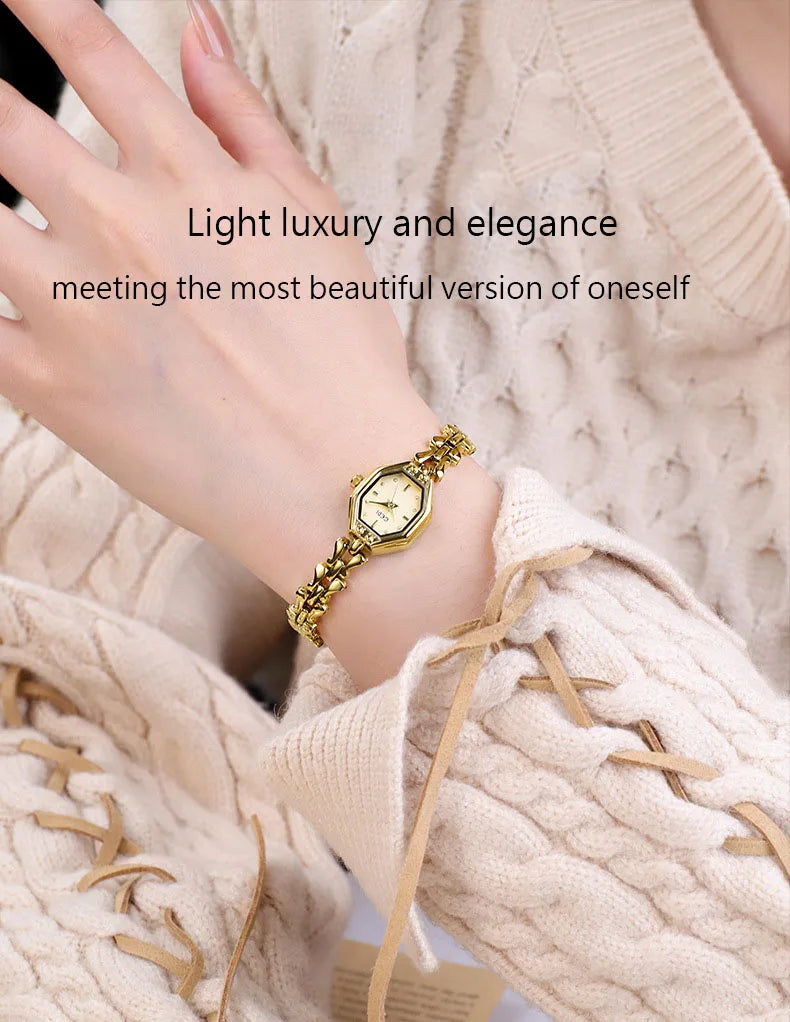 Ladies Watches are Exquisite Light Luxury Retro Metal Bracelets high-end Waterproof Women Fashion Quartz Wristwatches