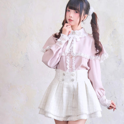 Japanese Sweet Girls Tweed Short Skirt 2025 Spring New Original Mine Series Mass Production Bud Suit High Waist Y2k Lolita Skirt