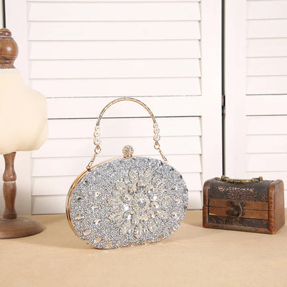 Cross-border explosive sunflower dinner bag Fashion banquet clutch bag Dress evening bag Diamond set bag European and American p