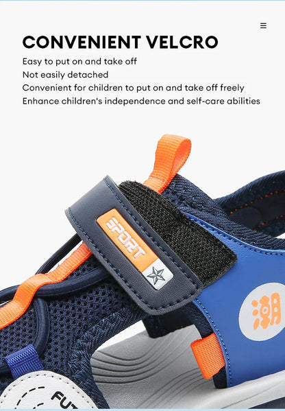 Kids Sports Sandals Breathable Mesh Lightweight Non-Slip Comfortable Outdoor Summer Shoes for Boys and Girls Quick-Dry Design