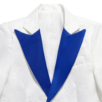 Royal Blue Paisley Suit Set or Children 3-14 Years Communion Suit Boys Wedding Suits 4-Piece Jacket Vest Pants Bowtie