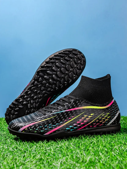 Classic TF Turf football shoes PU Fabric Comfort Upper Rubber Abrasion Resistant Sole Unisex Kids Sports Sneakers