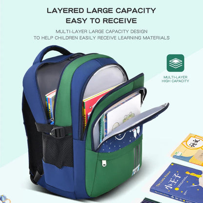Elementary School Students Schoolbag Boys 1,2,3,4,5,6 Grades 6-12 Years Old Astronaut Shoulder Baglaptop Backpack Waterproof WEA