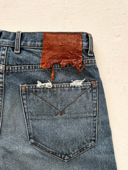 Y2K Vintage Baggy Jeans Men Harajuku Streetwear Wide Leg Denim Pants American Style Distressed Rough Edges Unisex Ripped Jeans