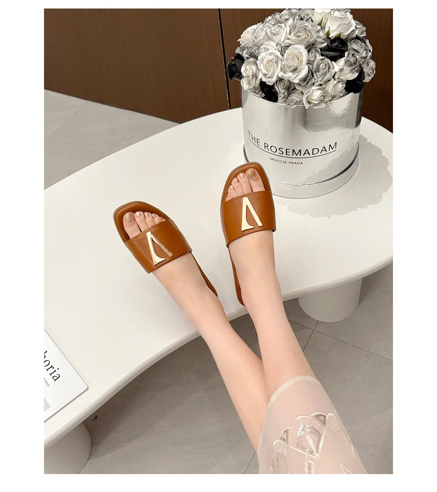 High Quality PU Purses And Sandals Sets Flat Shoes And Bag Set Matching Handbags For Women Slippers Flip Flops Women Shoes