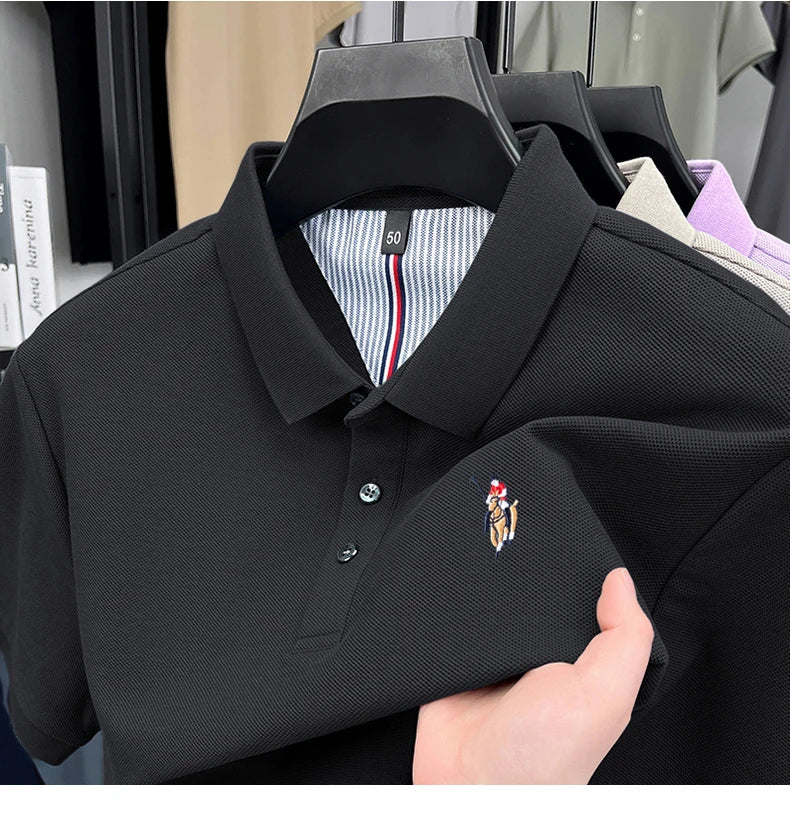 High end brand 100% cotton short sleeve polo shirt luxury pony embroidery men's summer comfort fashion designer new Paul T-shirt