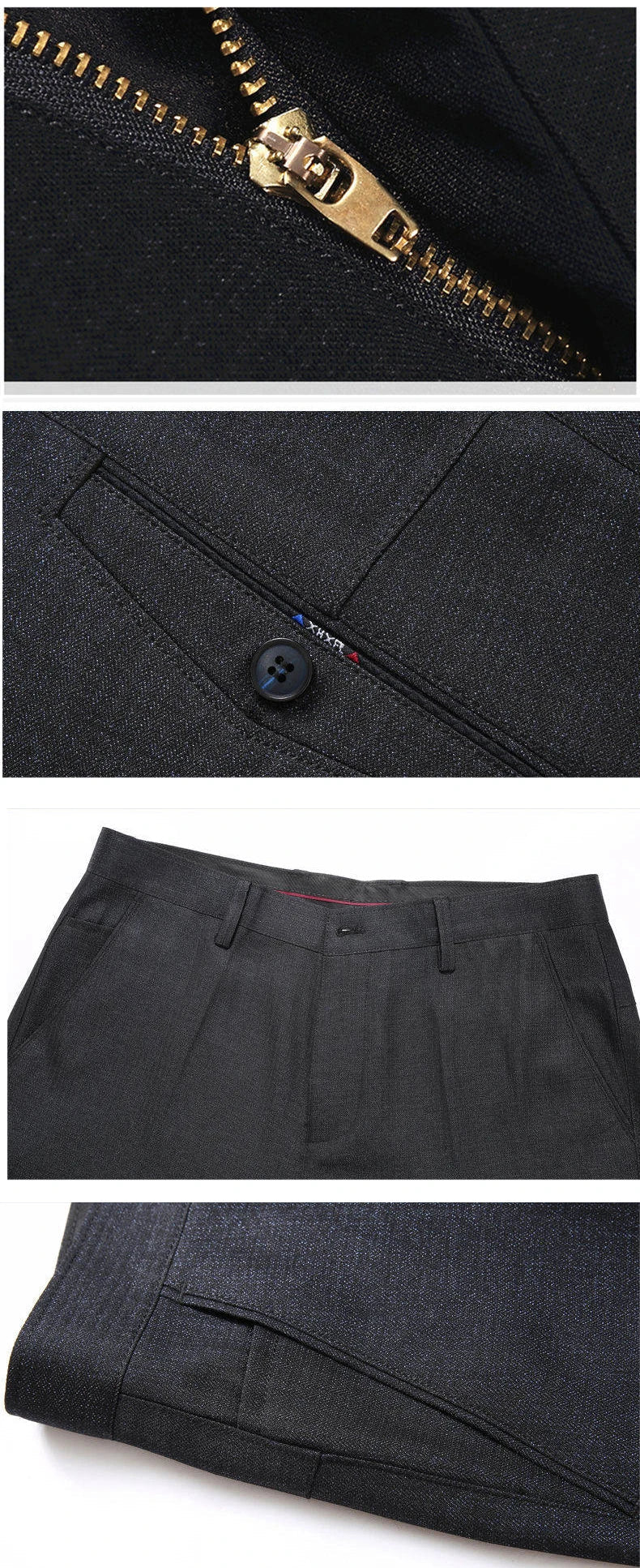 Mens Trousers Business Casual Pants Spring Summer Dress Pants Black Grey Loose Formal Suit Pants for Dad Husband