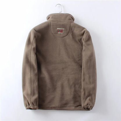 Men’s double-sided polar fleece jacket, thickened warm loose fit, autumn winter, M–XXL